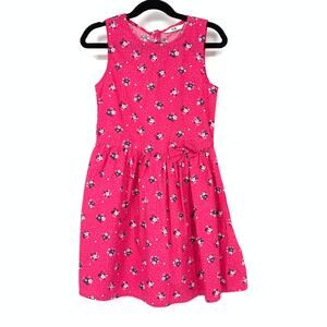 C&A Sleeveless Dress Girls Size 8 Pink Blue Floral Print Fit & Flare